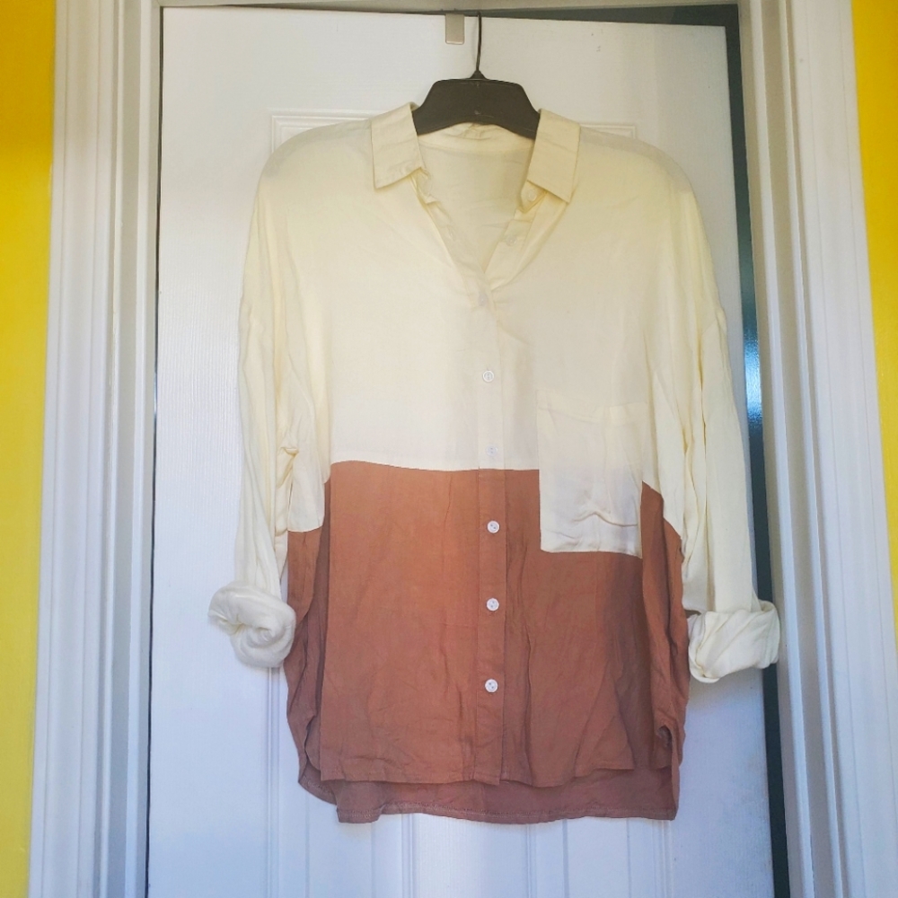 Oversize Button Down Blouse NWOT